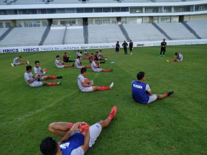 Skuat Persiba saat latihan di stadion Batakan Balikpapan