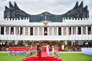 Upacara HUT Kemerdekaan yang digelar di Istana Garuda IKN / IST