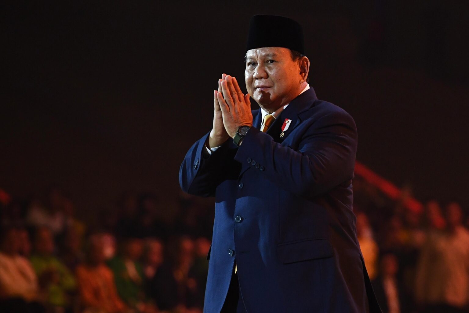 Presiden Prabowo Subianto menghadiri Puncak Perayaan HUT Partai Golkar ke-60 Tahun yang digelar di Sentul International Convention Center (SICC), Kabupaten Bogor, Provinsi Jawa Barat, Kamis (12/12/2024). (Foto: BPMI Setpres/ Cahyo)