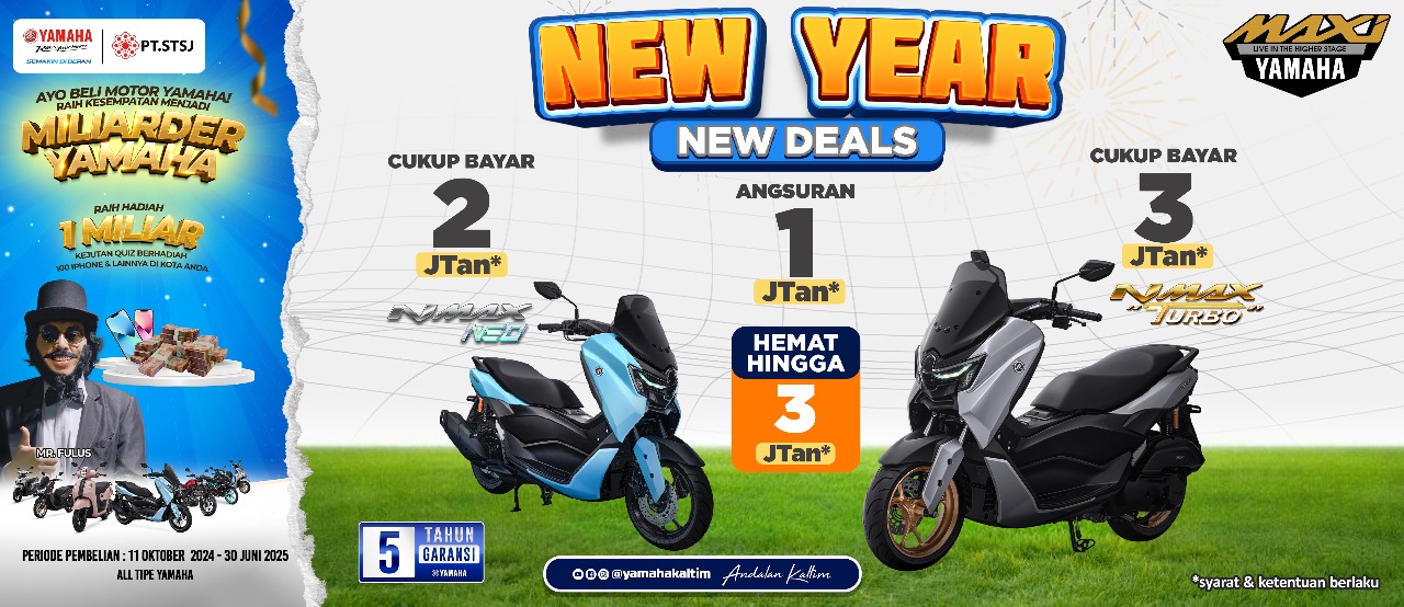 Yamaha Kaltim menghadirkan promo menarik dalam euforia tahun baru 2025 bagi para pecinta motor, khususnya seri Maxi seperti NMAX “Turbo” dan NMAX Neo.