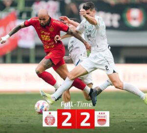 Laga Big Match antara Persija Jakarta menghadapi Persib Bandung di Stadion Patriot Candrabhaga Bekasi, Minggu 16 Februari 2025 petang, berakhir imbang / twiter Persija