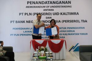 PLN menggandeng Bank Negara Indonesia (BNI) Kantor Wilayah 09 lewat penandatanganan Memorandum of Understanding (MoU) pada Senin (10/02) di Balikpapan.