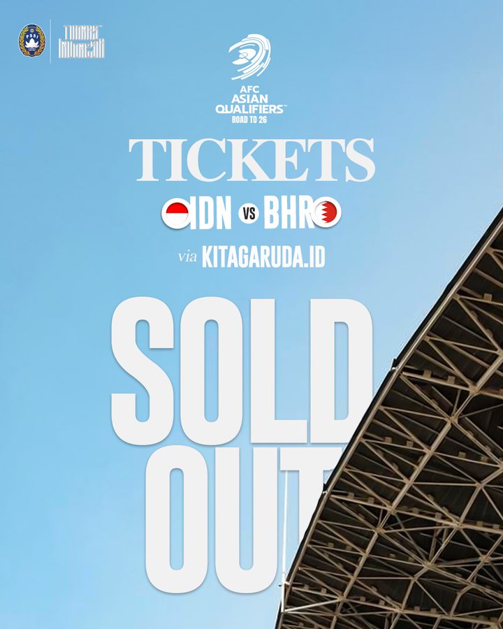 Tiket Timnas Indonesia vs Bahrain ludes terjual / PSSI