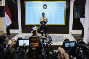 Penasihat Khusus Presiden Bidang Politik dan Keamanan, Wiranto, menyampaikan keterangan pers usai bertemu Presiden Prabowo di Istana Kepresidenan Jakarta, pada Kamis, 24 April 2025. (Foto: BPMI Setpres)