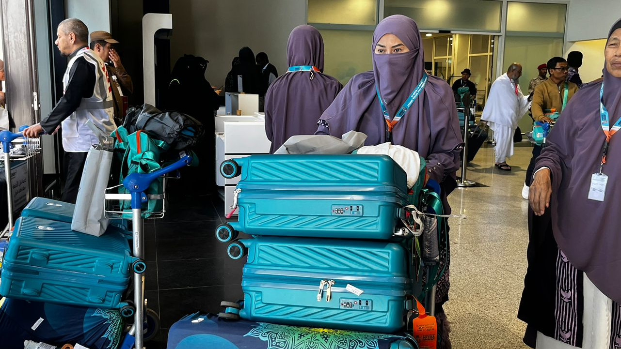 Jemaah haji khusus saat tiba di Bandara Taif Arab Saudi / Kemenag