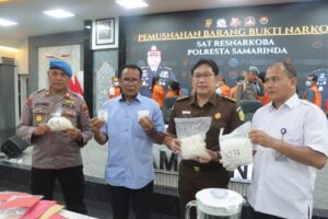 Polresta Samarinda memusnahkan ribuan gram narkotika berbagai jenis di Aula Rupatama Polresta Samarinda, Rabu (28/5/2025). / Polda Kaltim