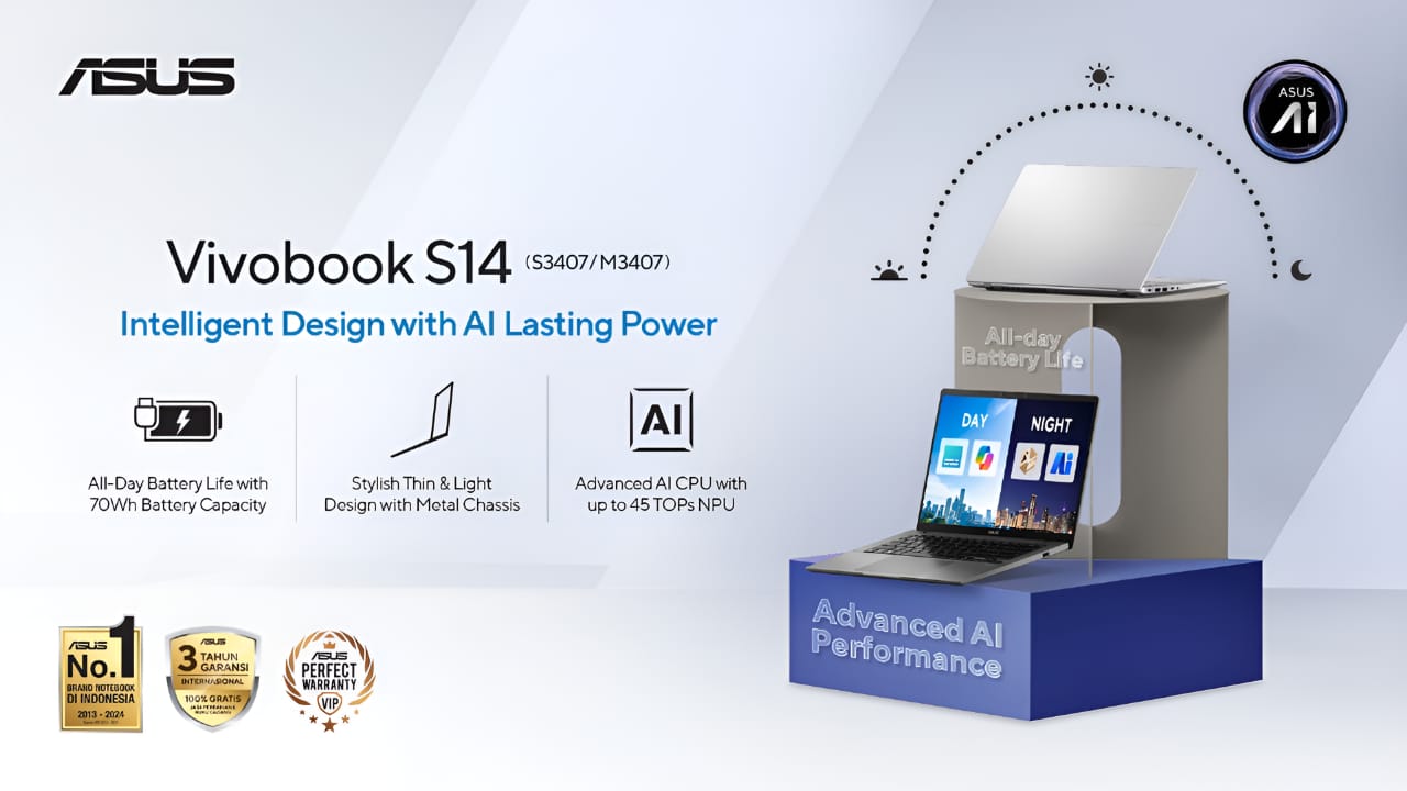 ASUS memperkenalkan Laptop AI modern terbaru, Vivobook S14