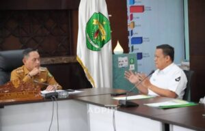 Wagub Kaltim Seno Aji saat menerima kunjungan Kepala Cabang BPJS Ketenagakerjaan Samarinda Budi Wahyudi, di Kantor Gubernur Kaltim, Rabu (14/5/2025). / Pemprov Kaltim