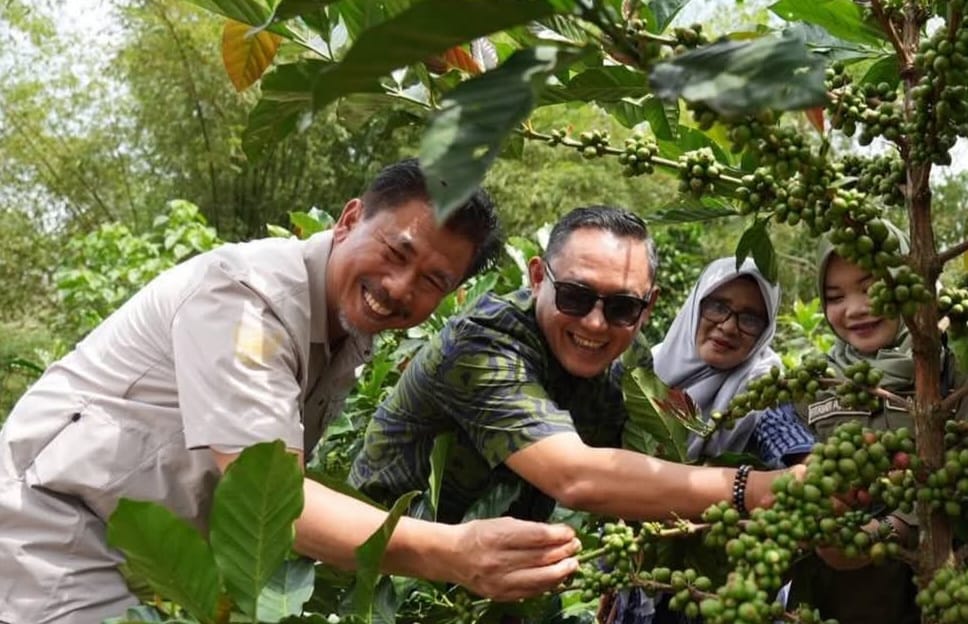 Wakil Gubernur Kaltim Seno Aji bersama Sekda Kukar Sunggono turun langsung meninjau progres pembangunan Rest Area “Odah Singgah” di Desa Prangat Baru, di kawasan Kampung Kopi Luwak, Minggu (25/5/2025).