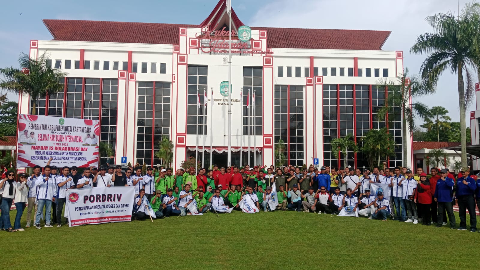 Apel Peringatan May Day Internasional 2025 di halaman Kantor Bupati Kukar, Kamis (1/5/2025).