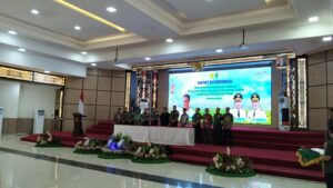 Gubernur Kaltim Rudy Mas'ud saat memberikan sambutan di hadapan Menteri Pertanian Andi Amrain Sulaiman