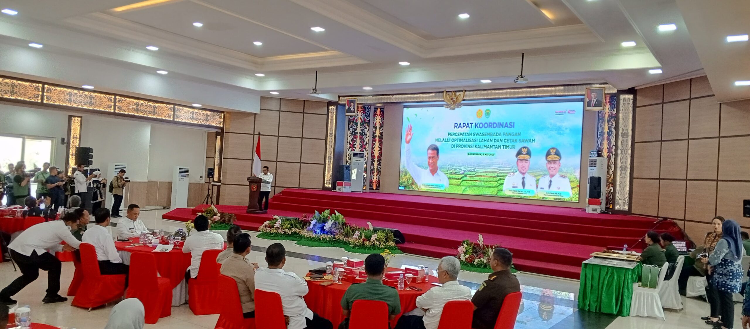 Rapat Koordinasi Swasembada Pangan di Auditorium Makodam VI Mulawarman, Balikpapan, Kaltim, Kamis (8/5/2025).