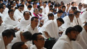 Jemaah sedang wukuf di Arafah / Kemenag