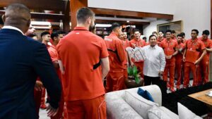 Presiden Prabowo Subianto saat menjamu Timnas Indonesia dikediamannya / Setpres