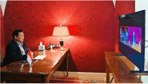 Presiden Prabowo Subianto memimpin rapat melalui video conference terkait penandatanganan kesepakatan bersama Gubernur Aceh dan Gubernur Sumatra Utara padaSelasa (17/6/2025). Foto: BPMI Setpres/Laily Rachev