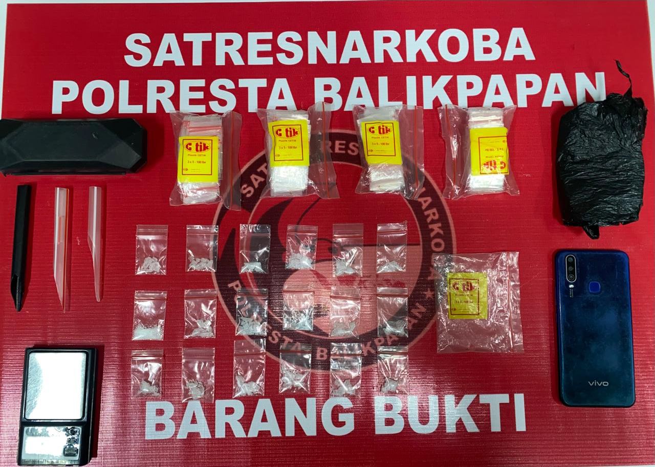 Barang bukti yang diamankan Polresta Balikpapan