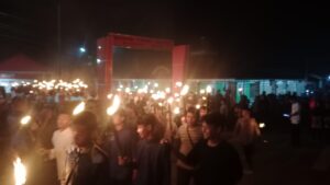 Pawai yang digelar di halaman Sasana Krida Bhakti Kantor Kelurahan Maluhu
