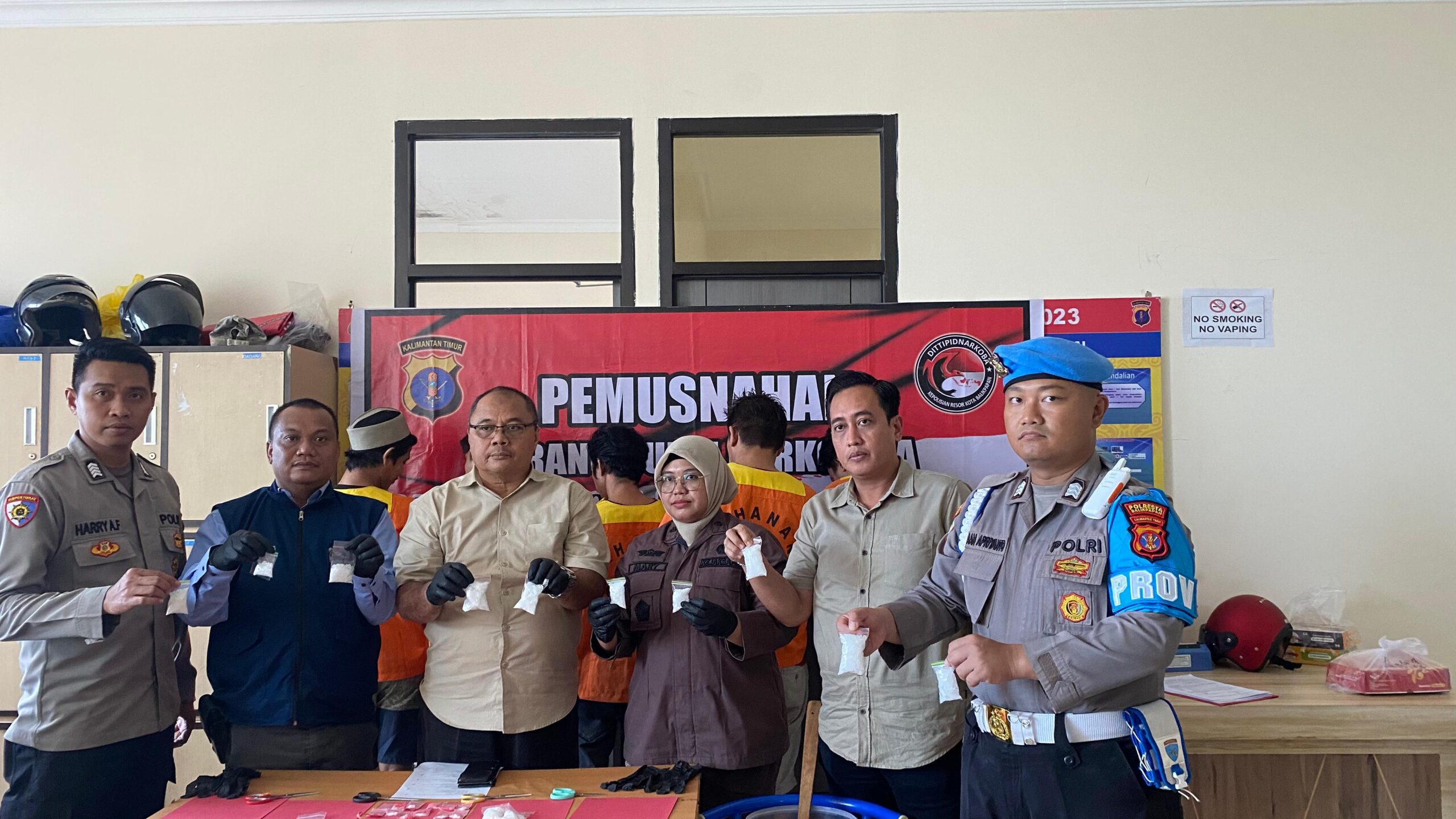 Barang bukti narkoba yang dimusnahkan