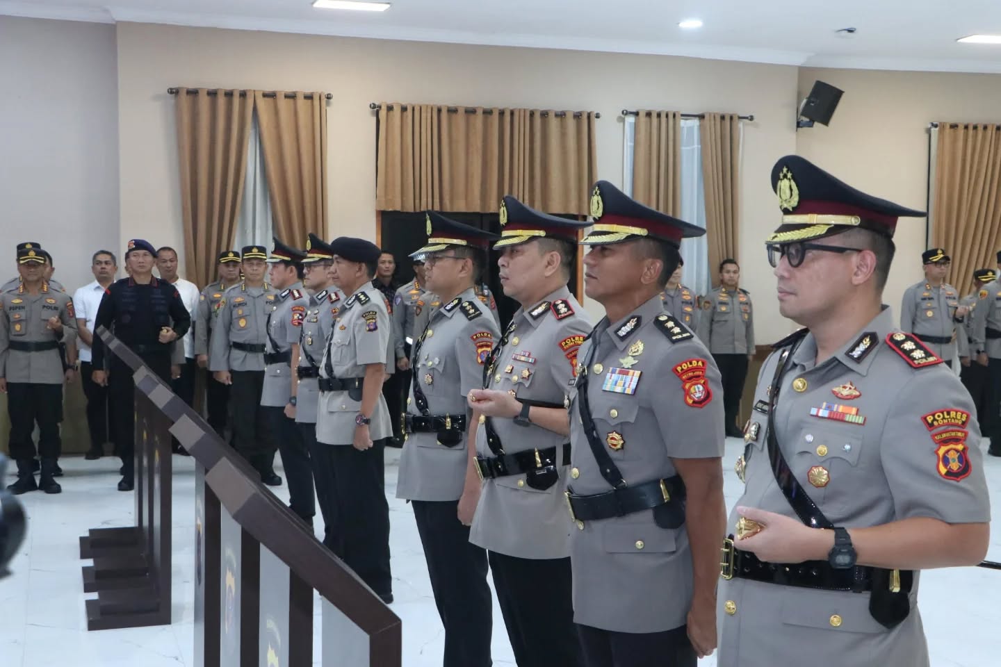 Upacara Serah Terima Jabatan (Sertijab) dipimpin langsung Kapolda Kaltim Irjen Pol Endar Priantoro di Gedung Mahakam, Polda Kaltim, Selasa (8/7). / Polda Kaltim
