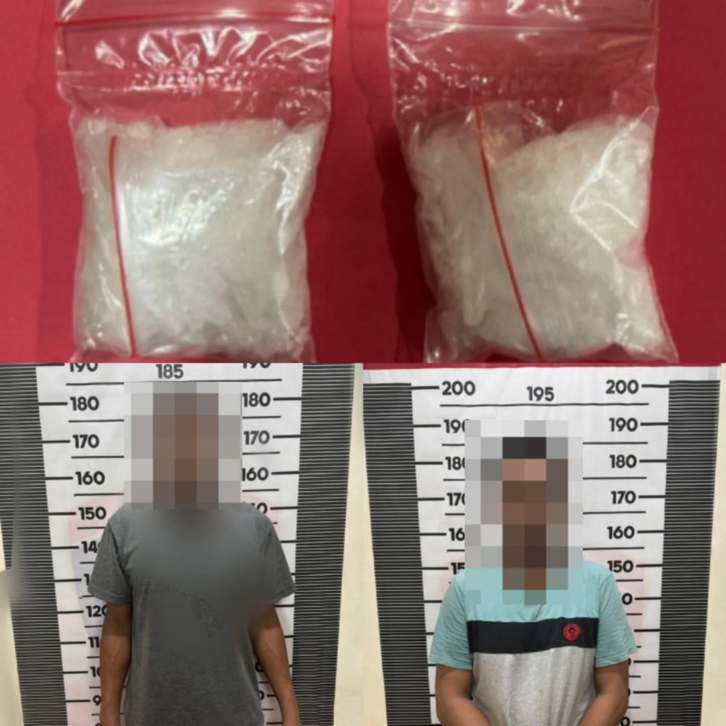 Barang bukti sabu dan dua tersangka yang diamankan / Polda Kaltim