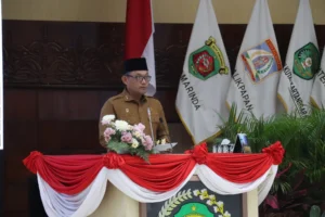 Gubernur Kaltim, Seno Aji saat menyampaikan sambutannya dalam rapat paripurna DPRD / Pemprov Kaltim