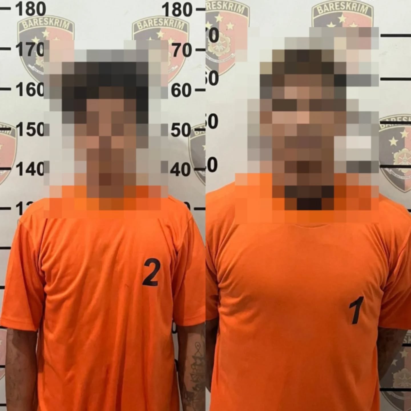 Dua tersangka yang diamankan Polres Mahulu / Polda Kaltim