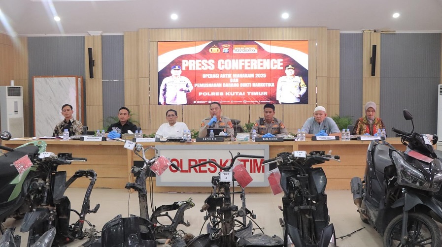 Polres Kutai Timur saat menggelar konfrensi pers / Polda Kaltim