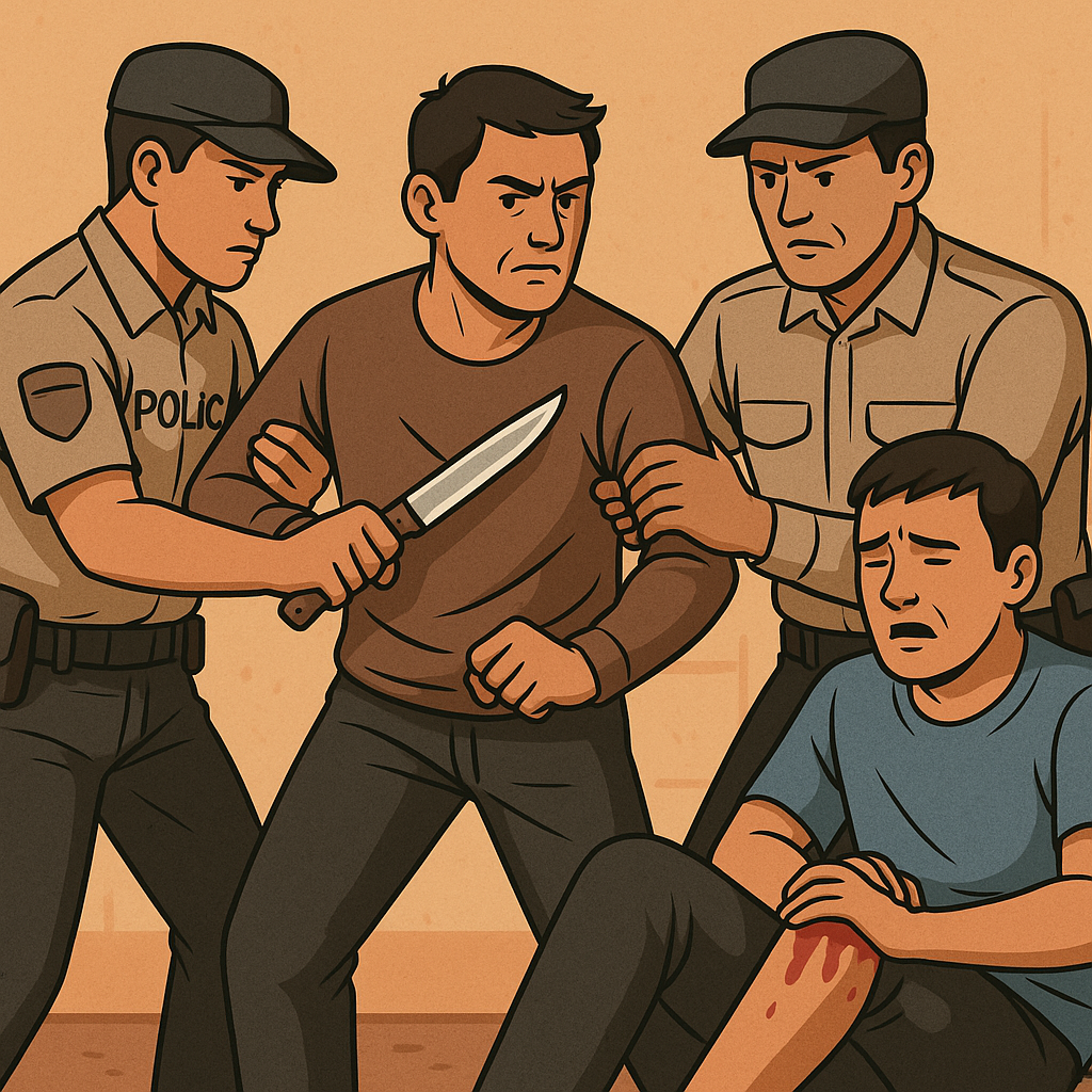 Ilustrasi pelaku penyerangan yang diamankan