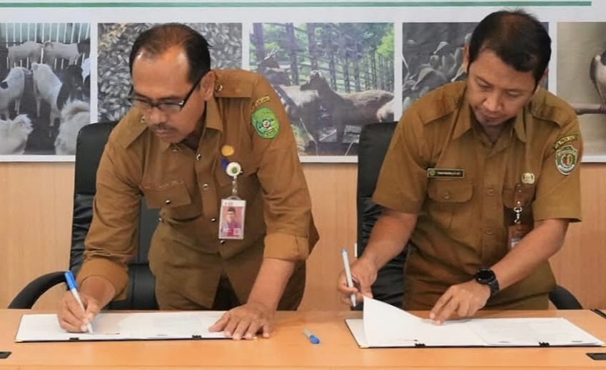Dinas Pertanian dan Peternakan (Distanak) Kukar menggandeng Dinas Peternakan dan Kesehatan Hewan (DPKH) Provinsi Kaltim lewat penandatanganan perjanjian kerja sama