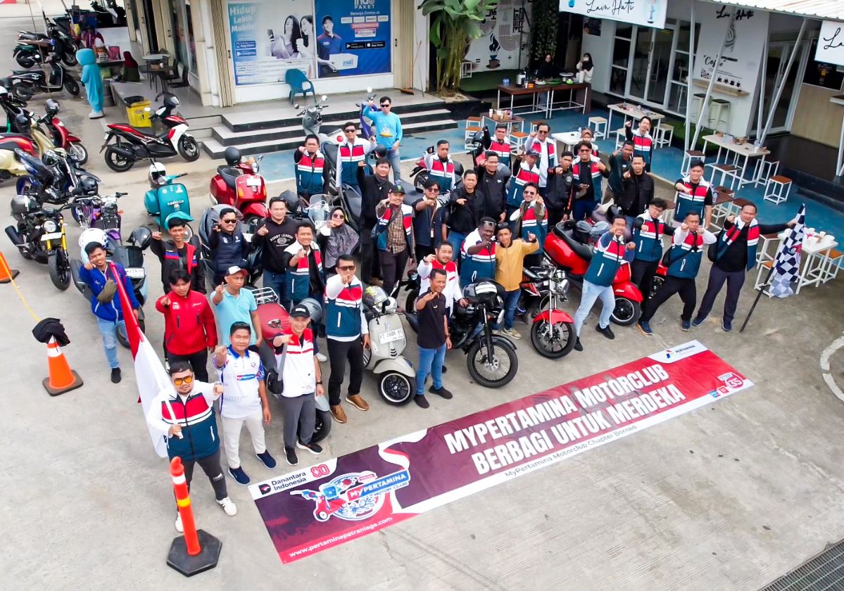 PT Pertamina Patra Niaga Regional Kalimantan bersama komunitas MyPertamina Motor Club (MpMC) menggelar touring untuk menyambut HUT ke-80 Kemerdekaan RI.