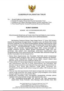 Surat Edaran Gubernur Kaltim Nomor 400.12/2204/DISDUKCAPIL/2025 yang ditandatangani Gubernur Rudy Mas’ud pada 5 Agustus 2025.