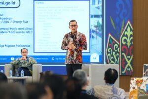 Menteri Perlindungan Pekerja Migran, Abdul Kadir Karding, turut hadir sebagai narasumber dalam diskusi bertajuk Migrasi yang Efektif untuk Pekerja Migran Indonesia pada Jumat (01/08/2025) . Humas Otorita IKN