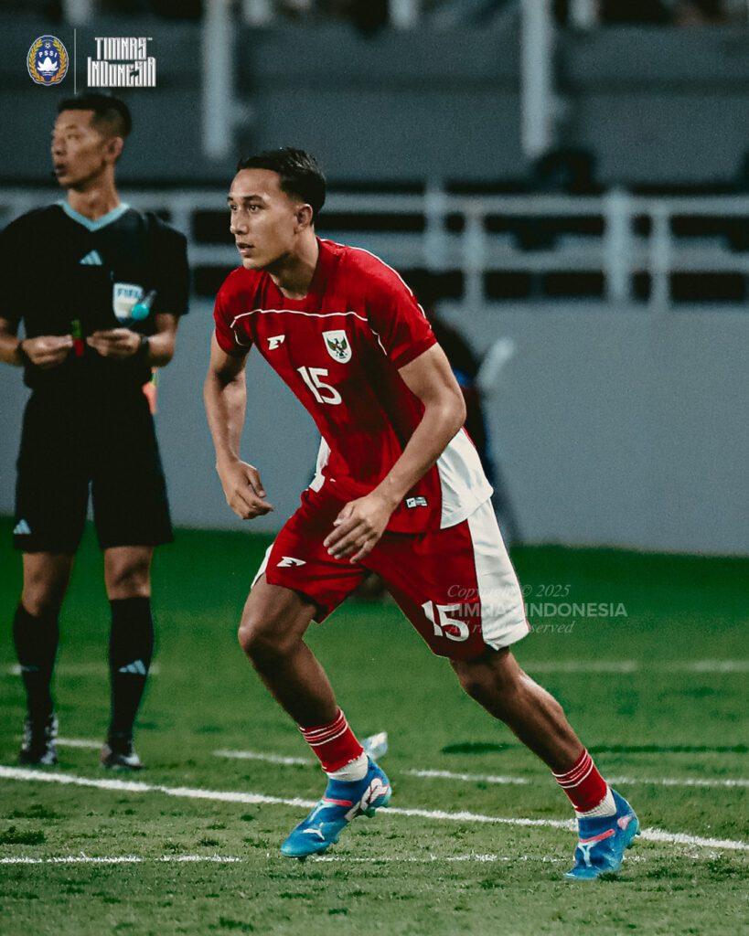 Miliano Jonathans menjalani debutnya bersaama Timnas Indonesia / twitter PSSI