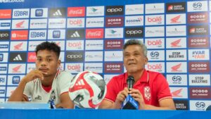 Pelatih Malut United, Hendri Susilo di sesi Prematch Press Conference