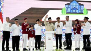 Presiden Prabowo Subianto saat meresmikan Sekolah Rakyat / Setneg