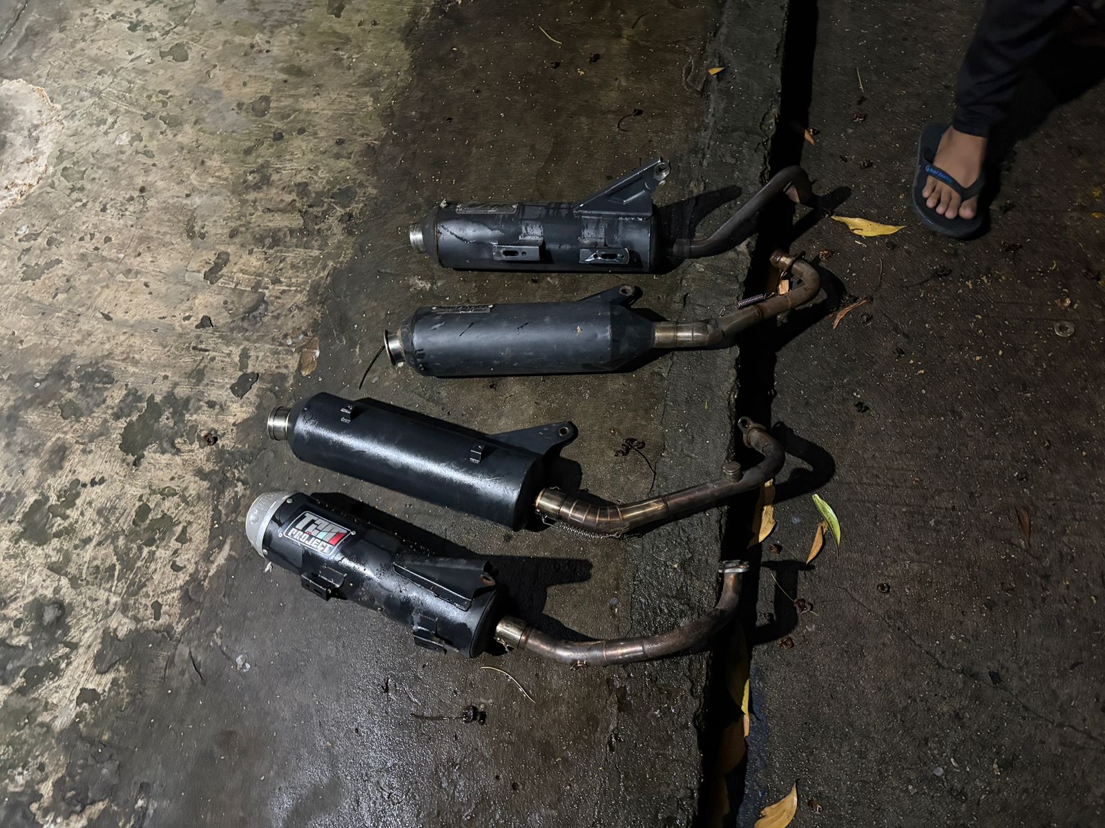 Empat knalpot motor yang disita Polresta Balikpapan