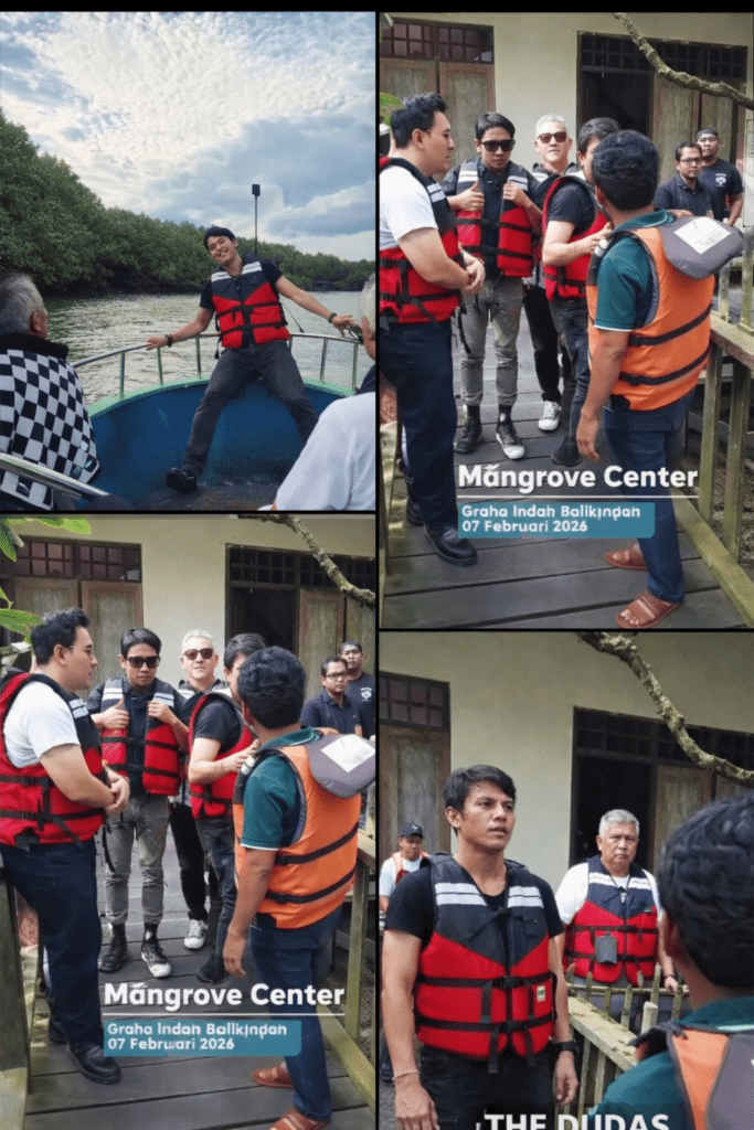 Ariel Noah, Gading Marten, Desta, hingga David Bayu (eks vokalis Naif) terlihat menyusuri eksotisnya Teluk Balikpapan pada Sabtu (7/2/2026). / FB Agus Bei