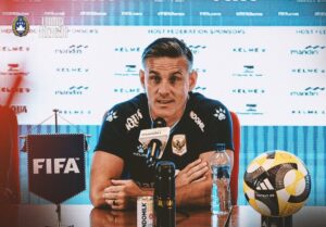 Pelatih Timnas Indonesia John Herdman saat konfrensi pers (foto : PSSI)