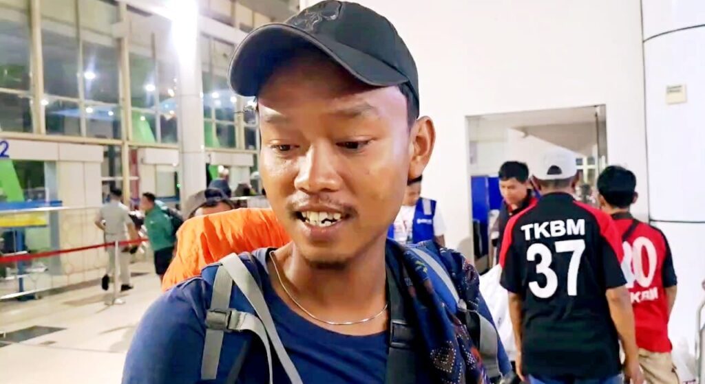 Hendra pekerja di Balikpapan yang difasilitasi perusahaan mudik ke Demak (foto : inibalikpapan/Samsul)