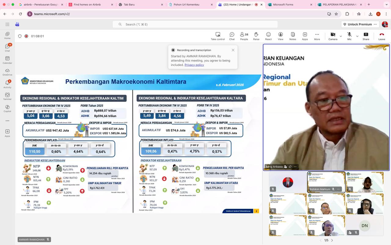 Pemaparan perkembangan APBN Kaltim-Kaltara disampaikan oleh Kepala Bidang Data Potensi dan Pengawasan Perpajakan Kanwil DJP Kalimantan Timur dan Utara, Aang Aribawa (foto : Kanwil DJP Kaltimtara)