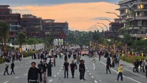 Suasana Ibu Kota Nusantara (IKN), dpadati puluhan ribu pengunjung (foto : Humas IKN)
