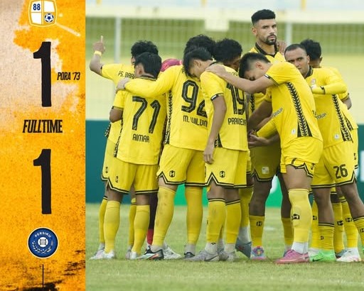 Laga Barito Putera vs Persiku Kudus di Stadion 17 Mei Banjarmasin yang berakhir imbang 1-1 (foto : Oficial Barito Putera)