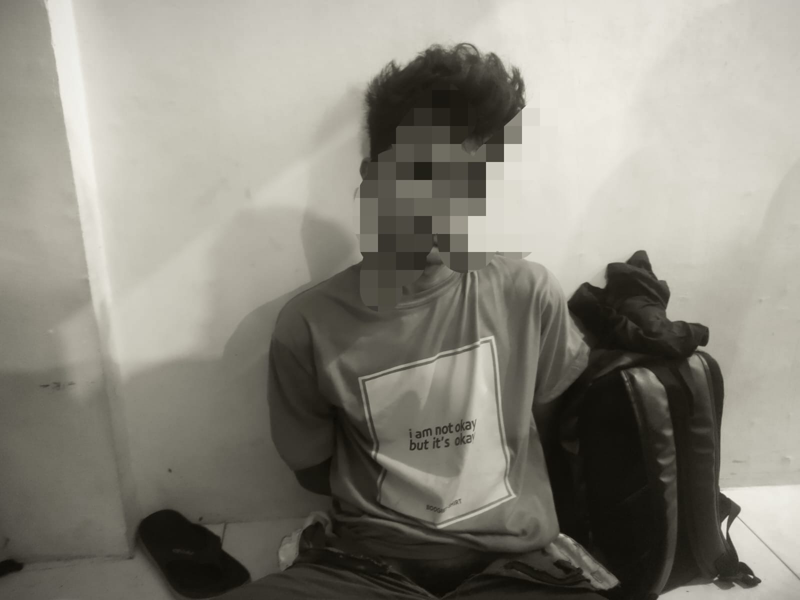 Pelaku yang nyaris diamuk massa (foto : Inibalikpapan/Samsul)