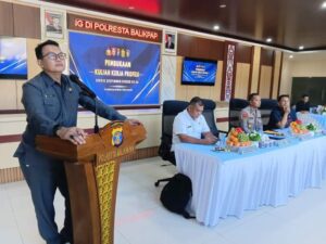 Polresta Balikpapan menjadi tuan rumah kegiatan Kuliah Kerja Profesi (KKP) Serdik Sespimmen Polri Dikreg Angkatan ke-66, Senin (18/5/2026).
