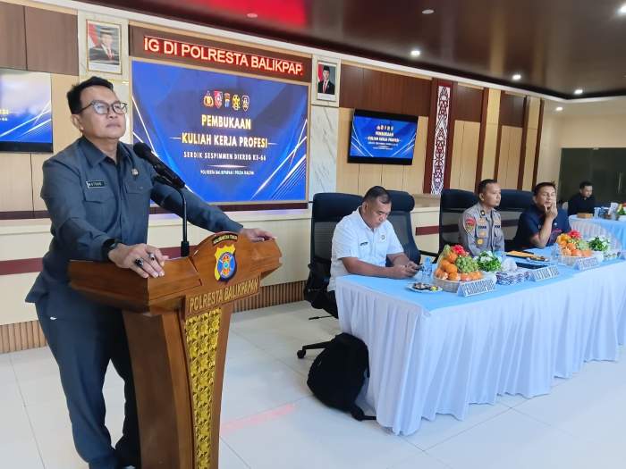Polresta Balikpapan menjadi tuan rumah kegiatan Kuliah Kerja Profesi (KKP) Serdik Sespimmen Polri Dikreg Angkatan ke-66, Senin (18/5/2026).