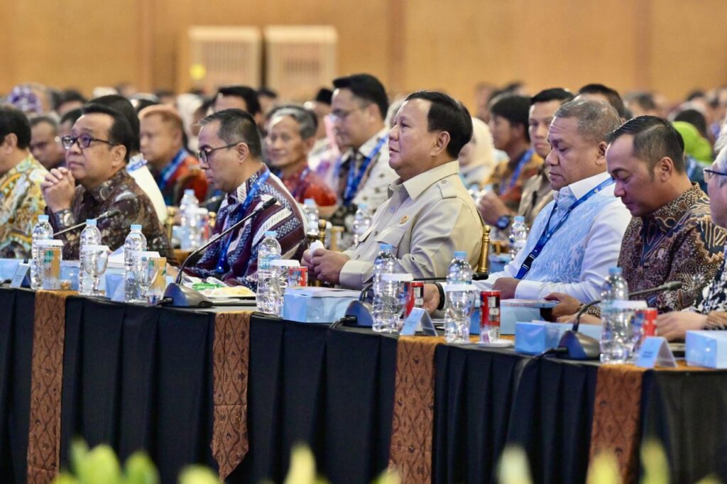 Presiden Prabowo pada penutupan Sarasehan Kebangsaan Konvensi Sains, Teknologi, dan Industri Indonesia (KSTI) Tahun 2026 di Jakarta International Convention Center (JICC), Jakarta, pada pada Minggu (28/06/2026). (foto : Setneg)
