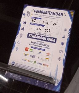 Surat pemberitahuan dari Samsat bagi penunggak pajak