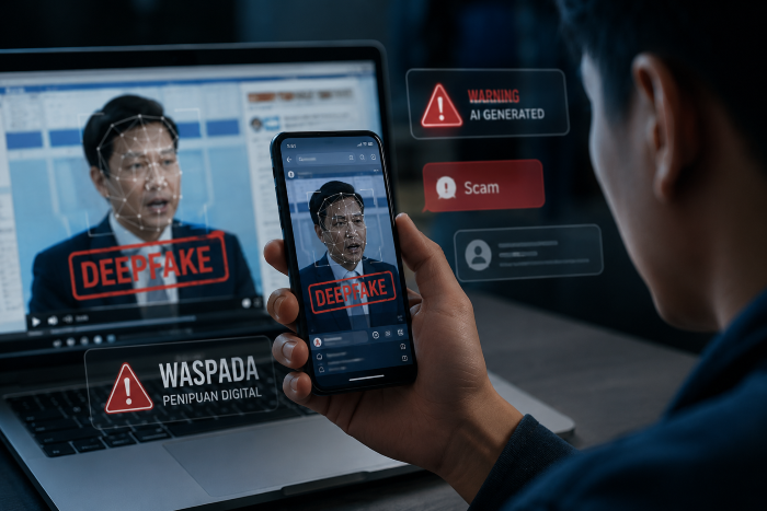 Perkembangan kecerdasan artifisial (AI) kini memasuki fase yang mengkhawatirkan. Teknologi deepfake dinilai membuat penipuan digital semakin canggih dan sulit dikenali, terutama di tengah rendahnya literasi masyarakat.