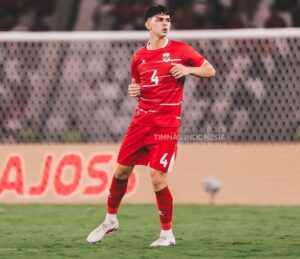 Mathew Baker menjalani debut bersama Timnas senior saat menghadapi Oman di Stadion Utama Gelora Bung Karno Jakarta, Jumat 5 Juni 2026 malam (foto : PSSI)