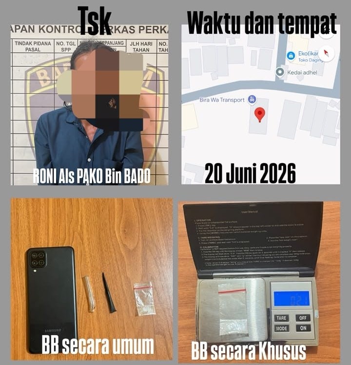 Pelaku dan barang bukti yang diamankan (foto : Polsek Balikpapan Timur)